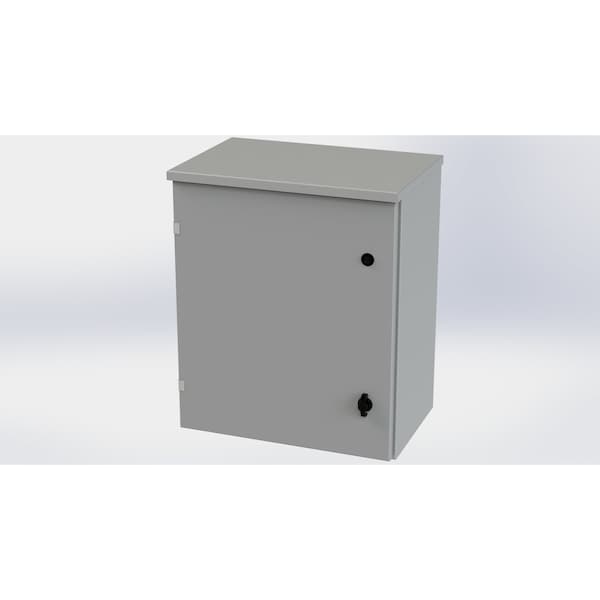1/4 Turn Knob Latch Electrical Enclosures, 24 in H, 12 in D, 20 in W, NEMA 3R, Galvanized Steel